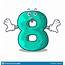 Surprised Number Eight Made With Cartoon Shaped Stock Vector 