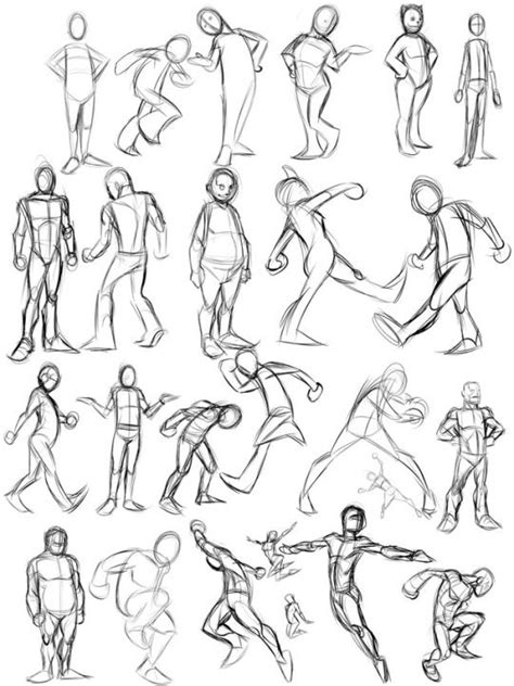 Pose Reference Character Design Sketches Cartoon Drawings Figure