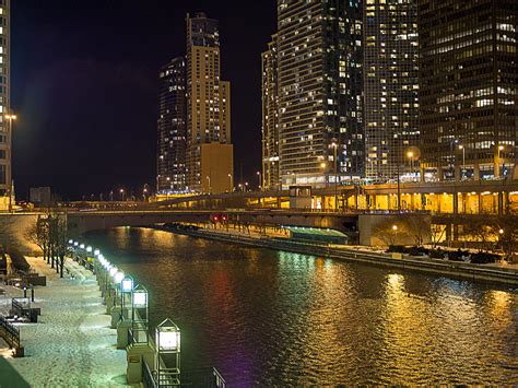 Chicago River At Night Chicago At Night Benjamin Peterson Flickr