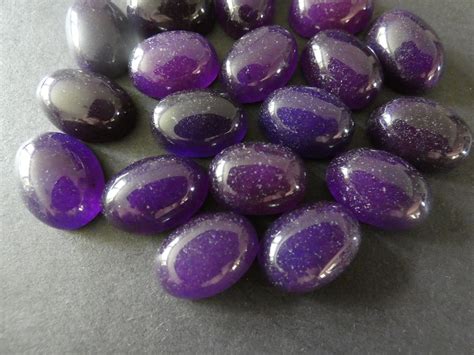 18x13mm Natural White Jade Dyed Gemstone Cabochon Purple Oval Cabochon