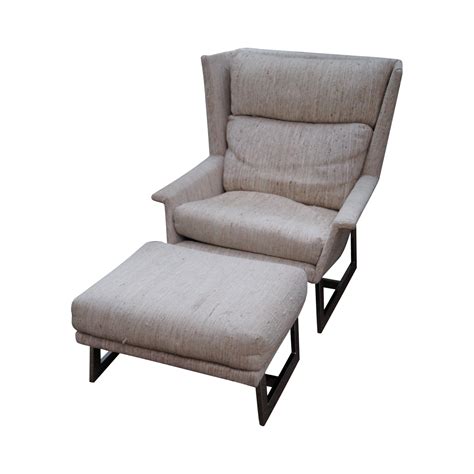 Due to the diverse item's package. Mid Century Modern Wing Lounge Chair with Ottoman | Chairish