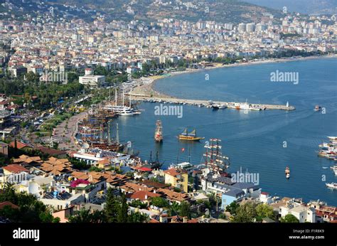 View Of Alanya Harbor Turkey Stock Photo Alamy