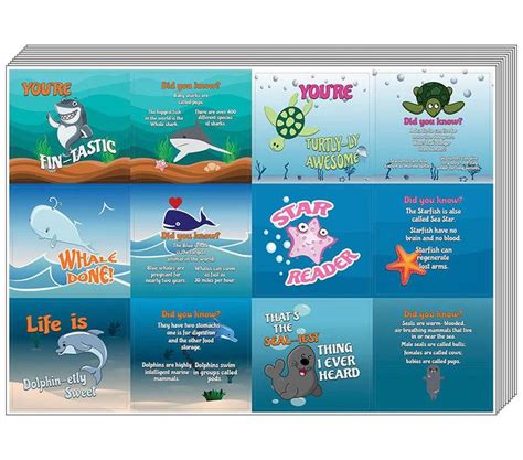 Creanoso Under The Sea Stickers For Kids Fun Facts Sea Animals