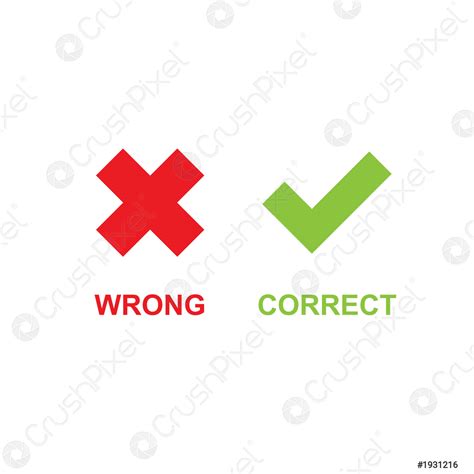 Green Check Mark With Word Correct Correct Icon Success Symbol Stock
