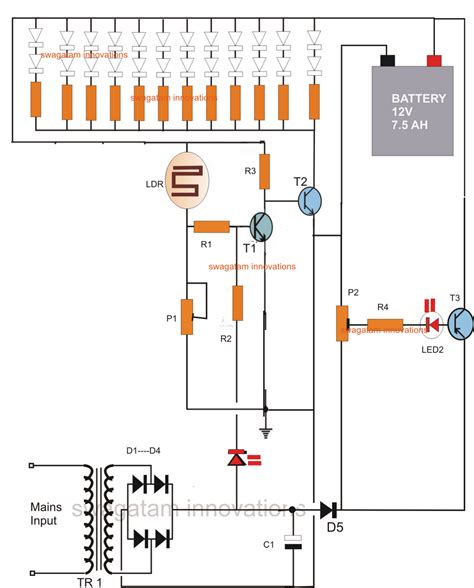 Learn all about 12v led flex strip lights and how to power them around your home. 12v Emergency Light Circuit - Circuit Diagram Images