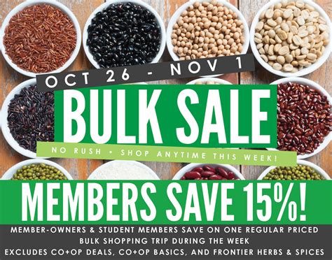 Bulk Sale Week Wheatsfield Co Op Grocery Ames Iowa