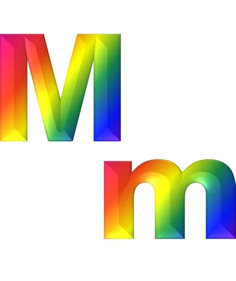M alphabet split letter nature abstract monogram vector logo template. 3d letter m, rainbow alphabet free image