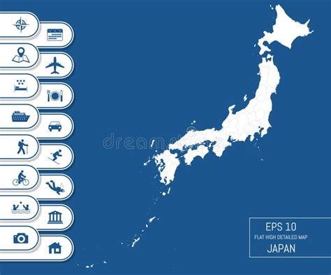 The Detailed Map Of The Japan With Regions Or States And Cities