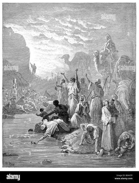 Moses Striking The Rock In Horeb Stock Photo Alamy