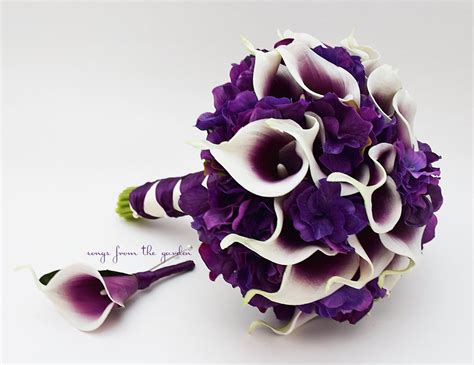real touch picasso calla lily purple hydrangea bridal or etsy calla lily wedding purple