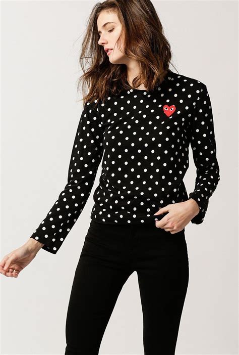 Womens Polka Dot Ls T Shirt Fashion Cute Tops Clothes For Women
