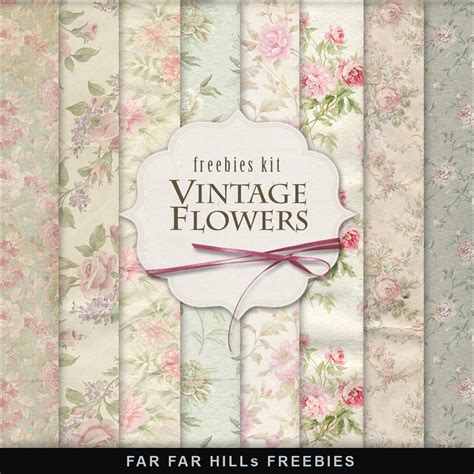 Freebies Paper Kit Vintage Flowersfar Far Hill Free Database Of