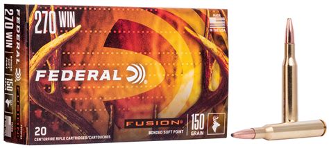 Federal Fusion 270 Winchester 150 Grain Ammo 20 Rounds F270fs2