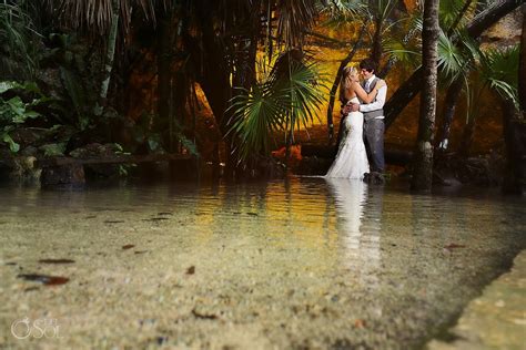 Cenote Trash The Dress With A Tattooed Groom Del Sol Photography