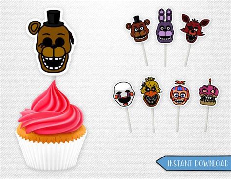 Five Nights At Freddys Cupcake Toppers Five Nights At Cumples