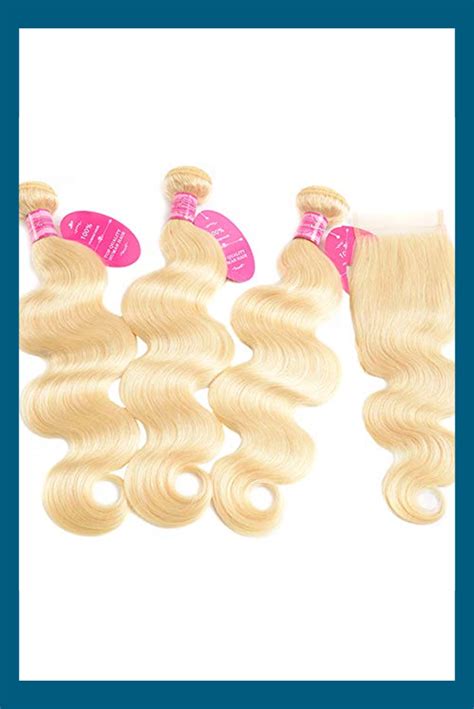 Blonde 3 Bundles with Closure 613 Virgin Hair Body Wave Bundles with Swiss Lace Closure Honey ...