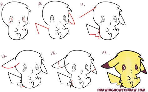 Learn How To Draw An Adorable Pikachu Kawaii Chibi Easy Step By