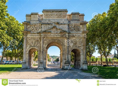 Ancient Roman Triumphal Arch Of Orange France Editorial Photo Image