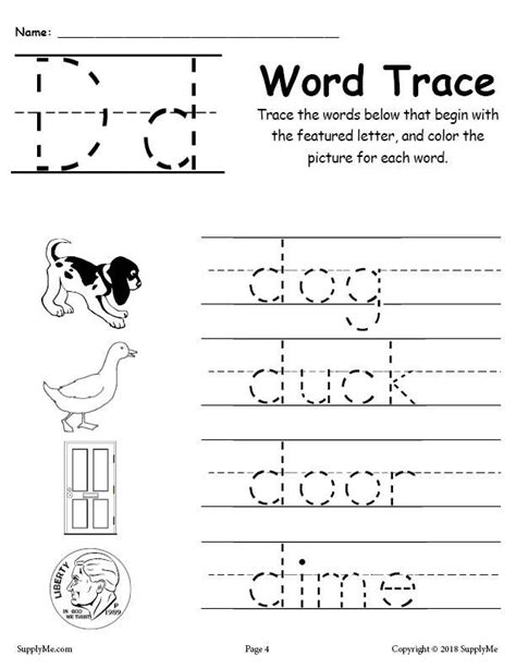 Maybe you would like to learn more about one of these? Letter D Words - FREE Alphabet Tracing Worksheet - SupplyMe