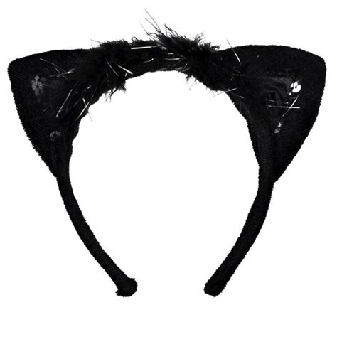 Fancy Black Cat Ears Headband Party Time Inc