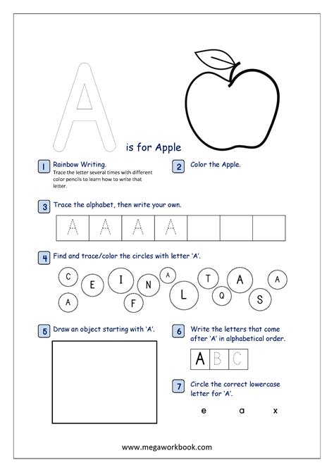 Alphabet Sheet For Kindergarten