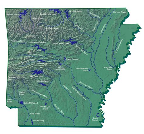 Hydrography Map Encyclopedia Of Arkansas