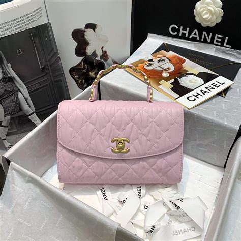 Chanel As2478 Flap Cc Wrapped Bag With Top Handle Pink Wholesales