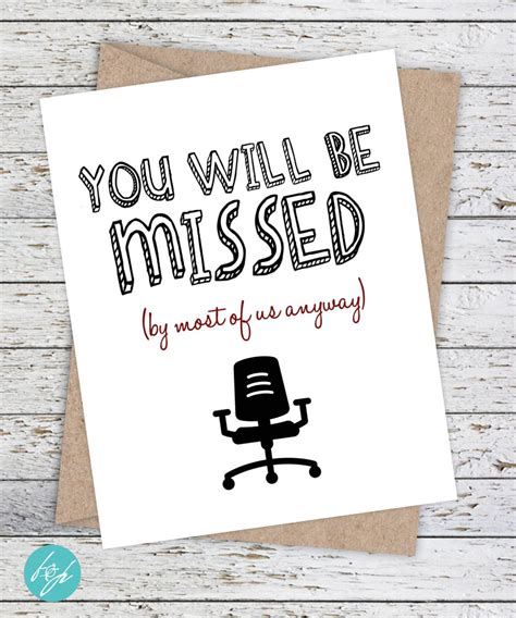 Colleague Leaving Card We Will Miss You Funny Joke Card Coworker Leaving Card Funny New Job Card