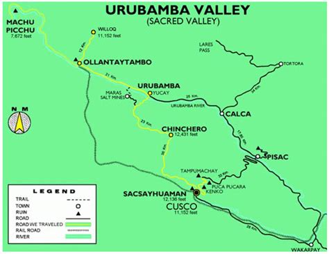Urubamba Valley Map