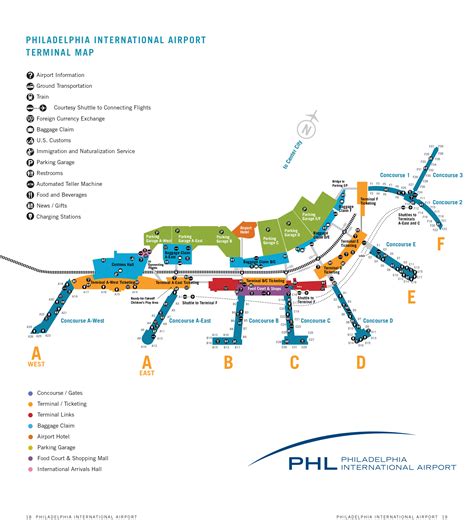 Philadelphia Airport Map Phl Printable Terminal Maps