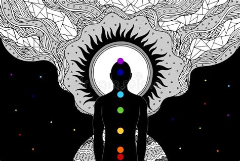 Human And Spirit Energy Connect To The Universe Power Abstract Vector