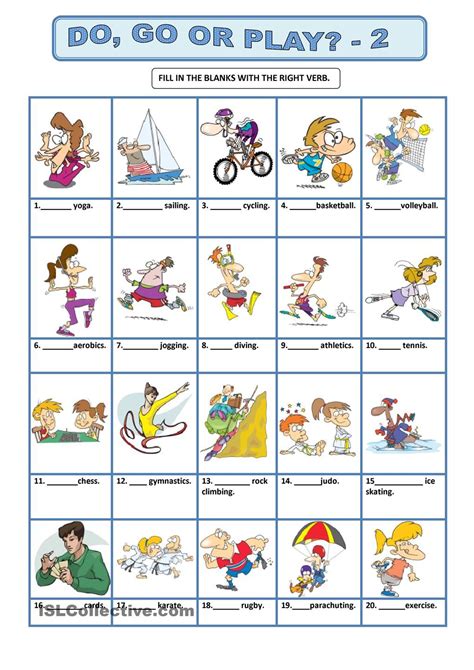 Do Go Or Play 2 Do Go Play Vocabulary Worksheets English