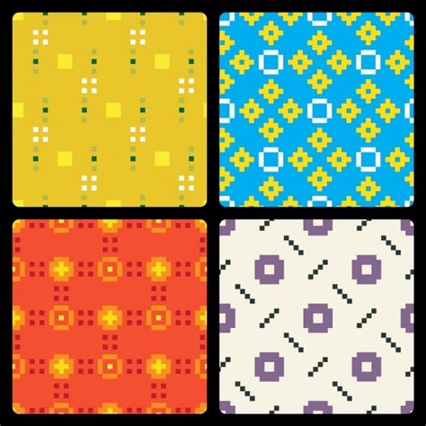 Pixel Pattern Collection Vector Free Download