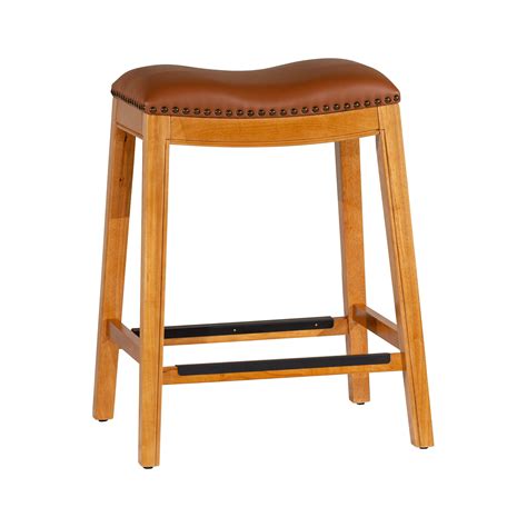 Dty Indoor Living Montrose Bonded Leather Saddle Stool Natural Finish