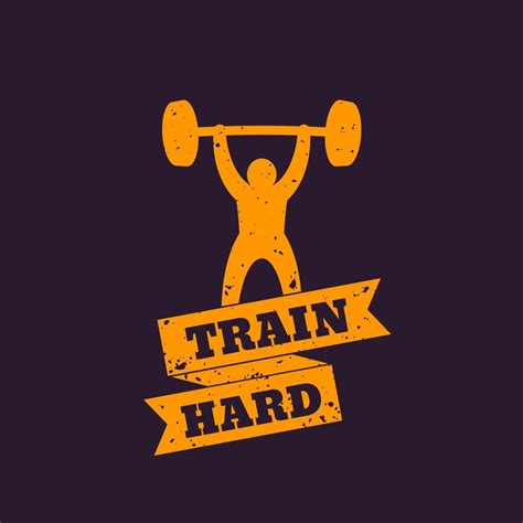 Gym Training Train Hard Vector Poster 6406302 Vector Art At Vecteezy