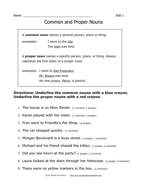 Common and proper noun worksheets and printouts. 15 Best Images of Parts Of Speech Worksheets 7th Grade - Punctuation Worksheets for Kids ...