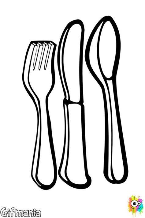 Es el espacio dedicado a preparar la comida. cutlery | Coloring pages | Pinterest | Kitchenware and Cutlery