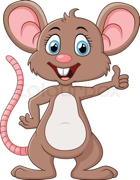 Illustration Of Cute Mouse Cartoon Thumb Up Stock Vector Colourbox