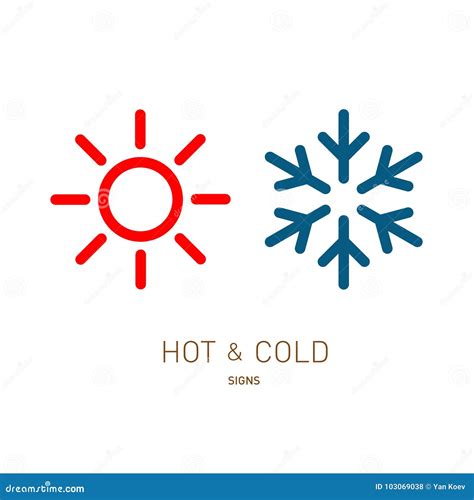 Hot And Cold Sun And Snowflake Icons Stock Vector Illustration Of