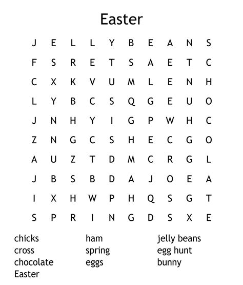 Easter Word Search Wordmint