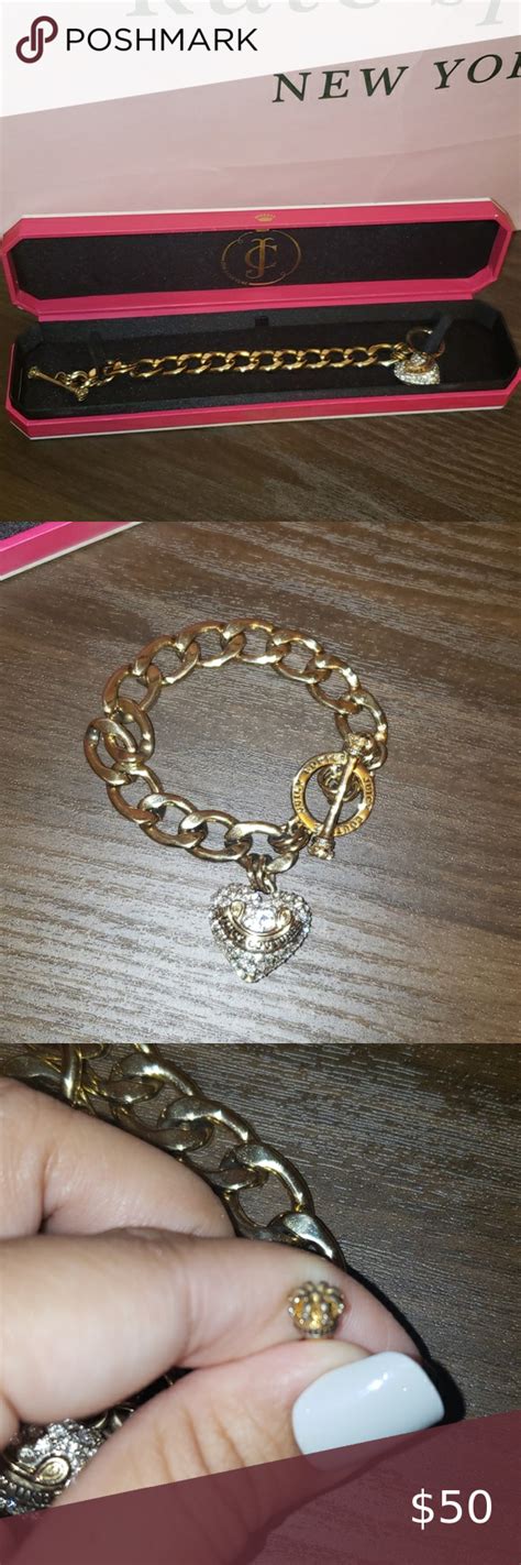 Juicy Couture Pave Banner Heart Starter Bracelet Used Only A Few Times