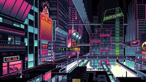 Cyberpunk Anime Pixel Art Cyberpunk Concept Art Digital Science