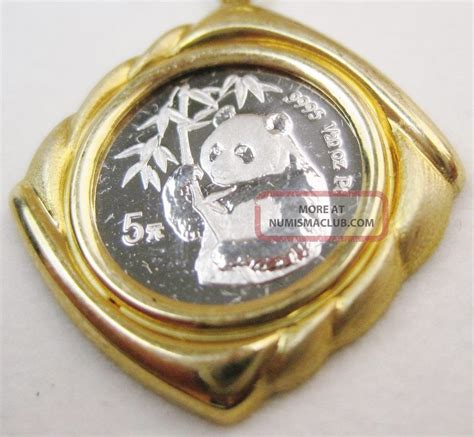 5 Yuan 9995 Platinum 120 Oz 1995 Panda Coin 14k Gold Bezel Box