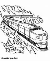 Coloring Railroad Curve Streamliner sketch template