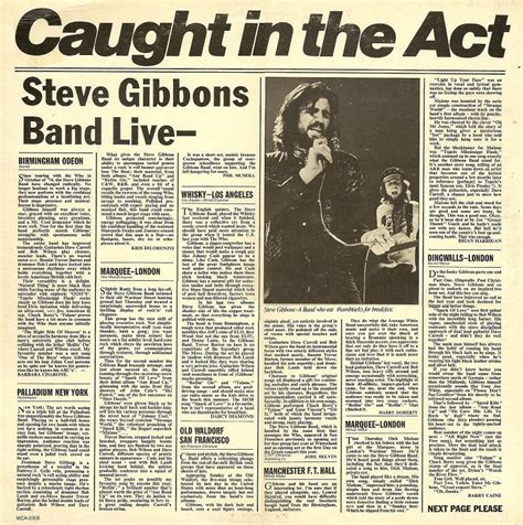 How to use caught in the act in a sentence. Caught in the Act (Steve Gibbons Band) - Wikipedia