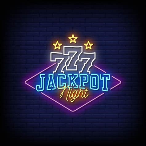 Premium Vector Jackpot Night Neon Signs Style Text