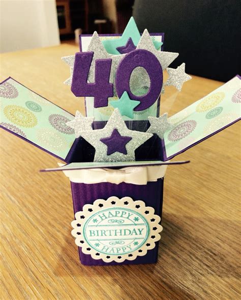 Pop Up Box Card Made For A 40th Birthday Pop Up Box Cards Card Box 40th Birthday Cards Happy