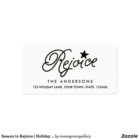 Season To Rejoice Holiday Address Label Christmas Return Address