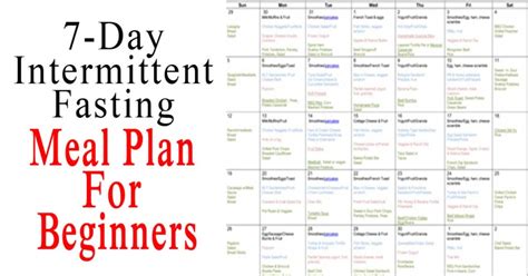 Done For You 7 Day Intermittent Fasting Meal Plan For Beginners