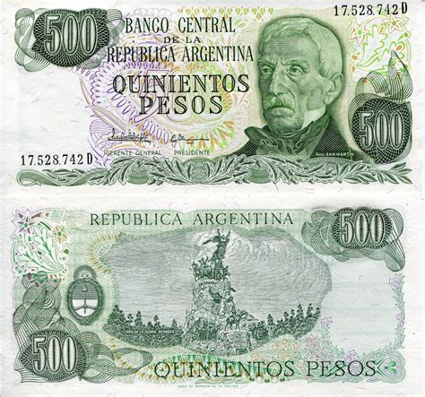 Argentina 500 Pesos Banknote World Paper Money Unc Currency Pick P303c Note Bill Ebay